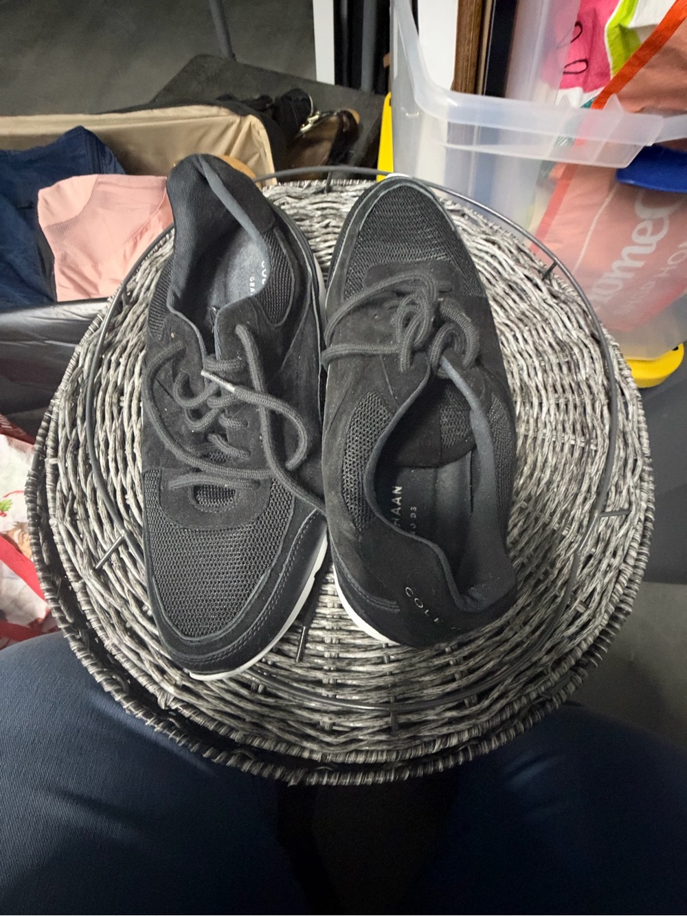 Cole Haan Black Mesh & Suede Sneakers